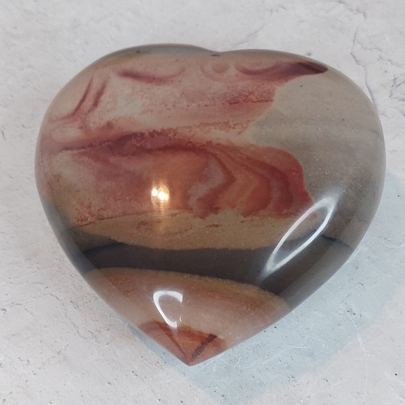 Puffy Polychrome Jasper Heart | Joy • Grounding • Creative Flow - Picture 1 of 5
